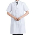 thumbnail image 1 of EIGTHTAIL Laboratory Coat Buttons Multi Short Sleeve Pet Shop Factory Work Clothes Internship Section Beautician Use Long Sleeve 3XL, 1 of 7