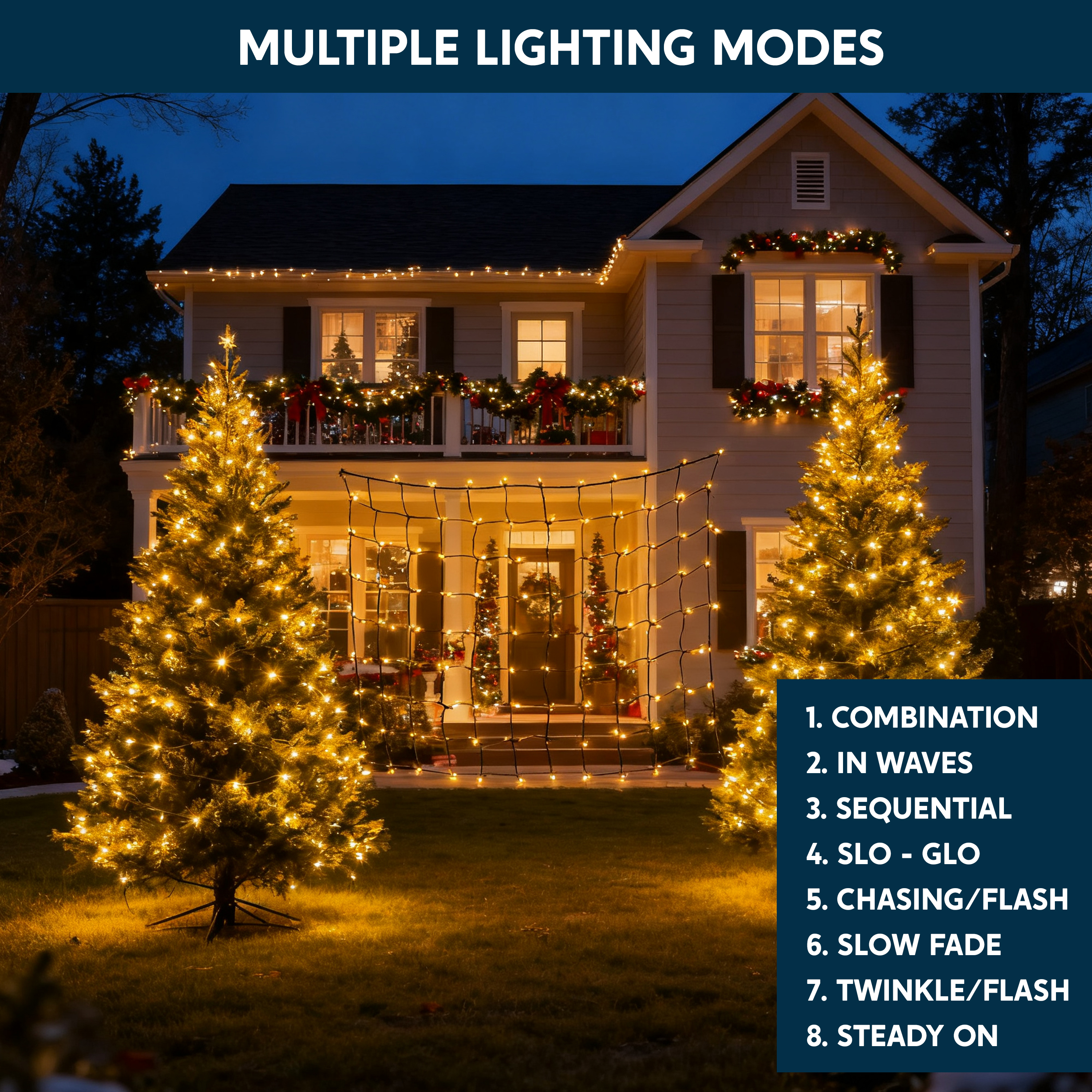 Joyfy 100 Warm White Christmas Net Lights 4x6 Ft photo 6