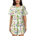 thumbnail image 1 of Balery Happy Easter Conjunto de Pijama para Mujer con Estampado, Dos Piezas de Manga Corta y Shorts, Ropa de Dormir Suave con Cuello Redondo y Bolsillos-Medium, 1 of 6