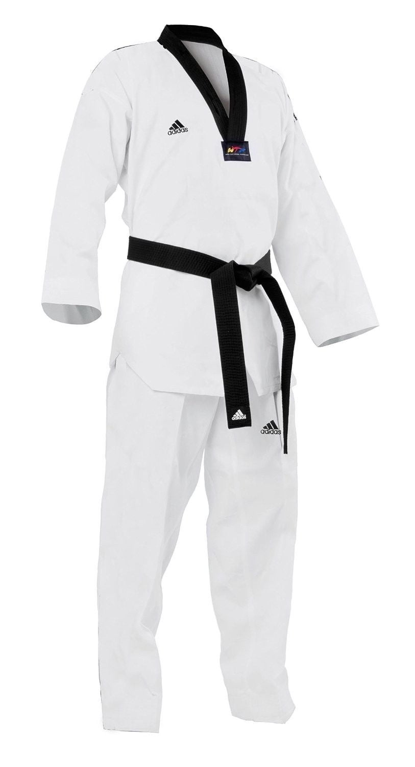 impulso apaciguar Árbol de tochi adidas Taekwondo WTF Approved Uniform Dobok, Black V-Neck - Walmart.com