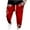 Red, variant on IROINNID Men's Pants Relaxed Cigarette Christmas Warm Trousers Print Elastic Waist Pants