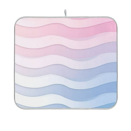 

Yayeee Dish Drying Mat for Kitchen Counter 16 x18 Microfiber Absorbent Pad Light Blue Gradient