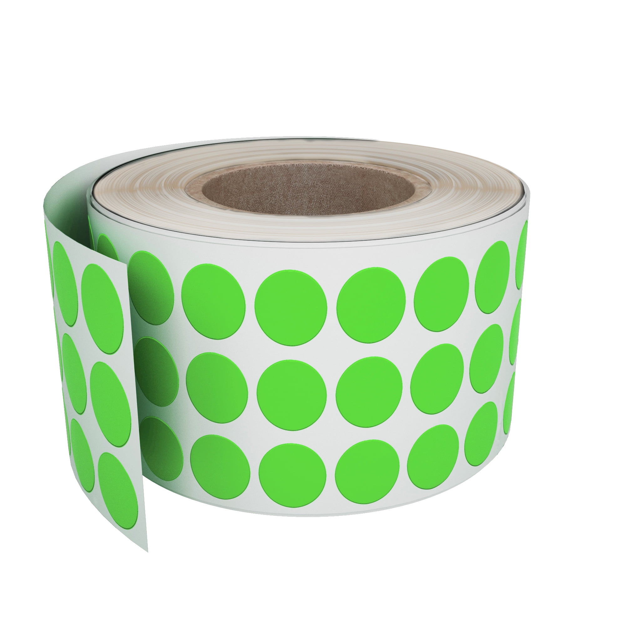 Royal Green Sticker Labels on Roll for Color Coding in Neon Green - 1/4 Inch (0.25 in) Bright Round Dots Label 8mm - 2000 Pack