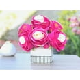 thumbnail image 2 of Enova Home Artificial Open Rose Flower Arrangements With White Square Ceramic Vase, 2 of 4