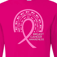 thumbnail image 4 of Inktastic Breast Cancer Awareness Rainbow Ribbon with Hearts Long Sleeve T-Shirt, 4 of 5