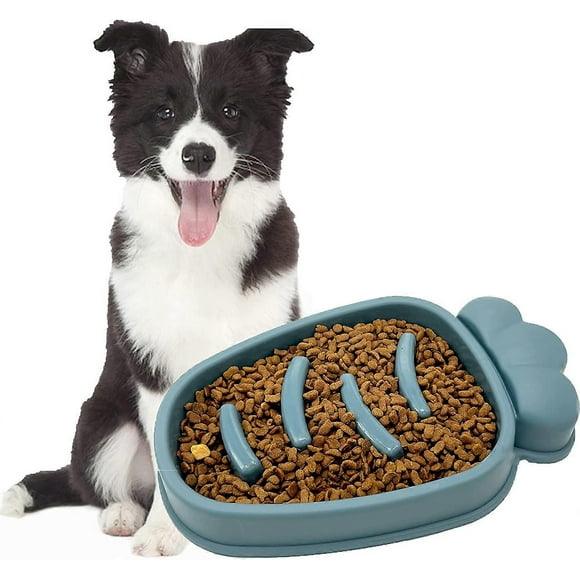 Slow Feeder Dog Bowls, Anti-Gulping Dog Food Bowls for Small Medium Size Dog Puppy Bowls with Safe, Non-Toxic and Harmless MateriaBlue
