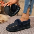 thumbnail image 5 of Dakaela Womens Winter Snow Boots Fleece Lined Slip on Loafers Moccasins Plush Short Booties Outdoor Casual Shoes Navy 6, 5 of 8