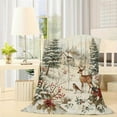 thumbnail image 4 of Winter Whimsy Fleece Throw Blanket with Deer and Birds Soft Plush and Cozy for Chilly Nights Perfect for Snuggling Up by the Fireplace or as a Thoughtful Gift, 4 of 5