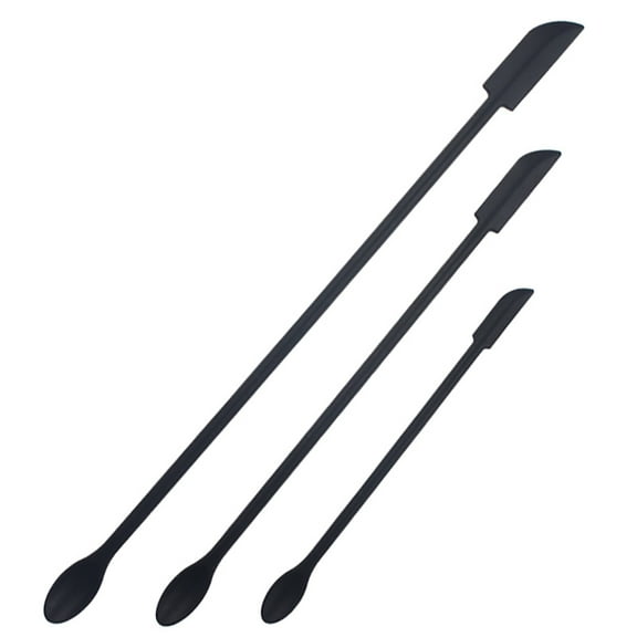 3 Pack Makeup Silicone Spatula Set, Mini Makeup Spatula for Beauty Lotion Bottle Reusable Jam Scraper Cooking Spatula Tool,Black