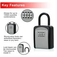 thumbnail image 4 of Key Lock Box, Combination Lock Box with Code for House Key Storage, Combo Door Locker (Black-1pack), 4 of 7