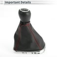 thumbnail image 4 of Unique Bargains 6 Speed Manual Gear Shifter Knob with Cover for Chevrolet Cruze 2010-2015 Plastic Faux Leather Automotive Gearbox Stick Shifter Lever Knob Black Red, 4 of 7
