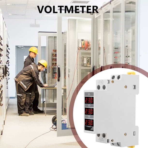 Medidor de voltaje modular trifásico AC 80-500V Voltímetro digital de montaje en riel DIN