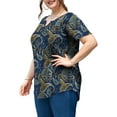 thumbnail image 4 of a.Jesdani Womens Plus Size Tunic Tops Short Sleeve Casual Floral Henley Shirts m-4x, 4 of 11