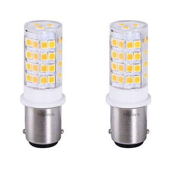 Anyray (2)-Pack BA15D Base Dual Contacts LED SMD Marine Boat Bulb Replacement for 1076 1130 1176 1142 Cool White 12-24V DC Light