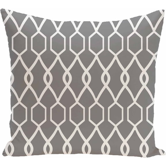 Simply Daisy 16" x 16" Charleston Geometric Print Pillow, Grey
