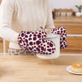 thumbnail image 7 of DouZhe Oven Mitts and Pot Holders Sets, Purple Leopard Print Spots Prints Non-Slip Heat Resistant Kitchen Oven Silicone Glove, 7 of 7