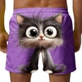 thumbnail image 5 of BRGZLK Mens Beach Shorts Summer Drawstring Waist Funny Animal Expression Printing Summer Swim Trunks Novelty Beachwear Sports Vacation Shorts with Pockets, 5 of 6