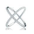 thumbnail image 2 of Orbit Criss Cross Geometric Diamond Ring 1.9 Ct Diamond 14K White Gold Over, 2 of 3
