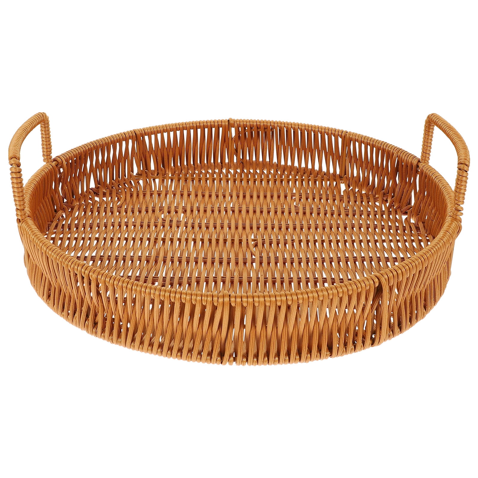NUOLUX Tray Basket Rattan Wicker Woven Round Serving Storage Bread