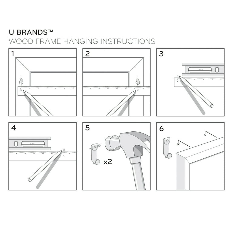 U Brands Chalkboard 35 x 23 Inches MDF Birch Frame 3263U00-01