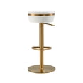 thumbnail image 3 of TOV Furniture Tabouret Réglable en Cuir Végane Blanc et Or Astro, 3 of 9