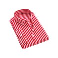 thumbnail image 1 of Fashnice Chemises pour Hommes Col à Revers Chemise Tunique Boutonnée Blouse Décontractée de Vacances Rouge Melon D\'eau TG, 1 of 3