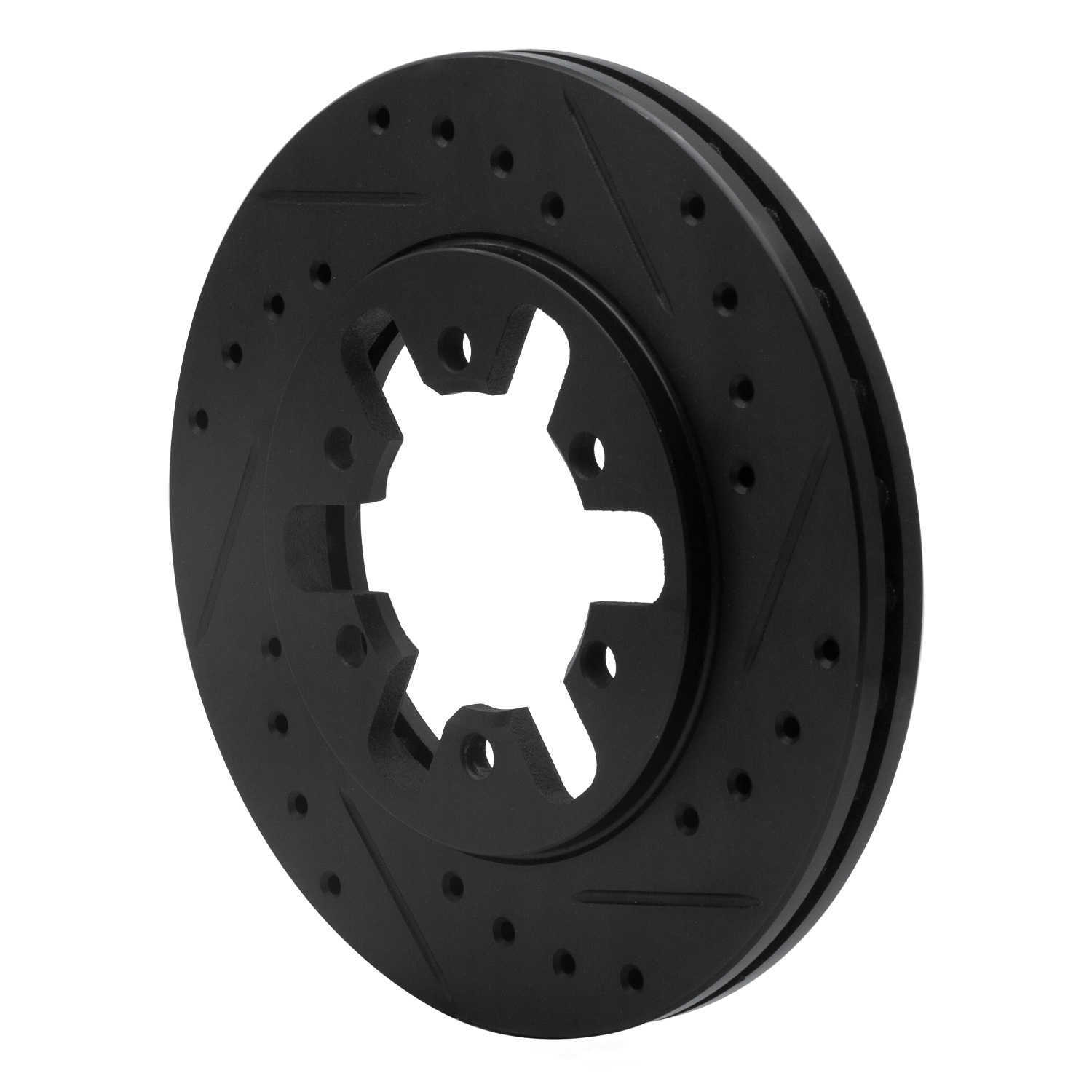 Dynamic Friction Company 633-67077L DFC Brake Rotor - Drilled And Slotted - Black
