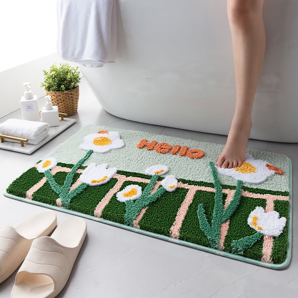 Xihbxyly Alfombra de Baño Absorbente, Suave y Afelpada, con Base de Pvc Antideslizante, Absorbente de Agua, Multiusos para Baño, Inodoro y Dormitorio, Lavable a Máquina, 50 X 80 Cm.