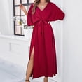 thumbnail image 5 of EHQJNJ Summer Dresses for Women 2024 Vacation Trendy with Pockets Solid Color Temperament Slim V Neck Dress Bodycon Formal Wedding Guest Midi Dresses Maxi Dresses for Women 2024 Casual, 5 of 8