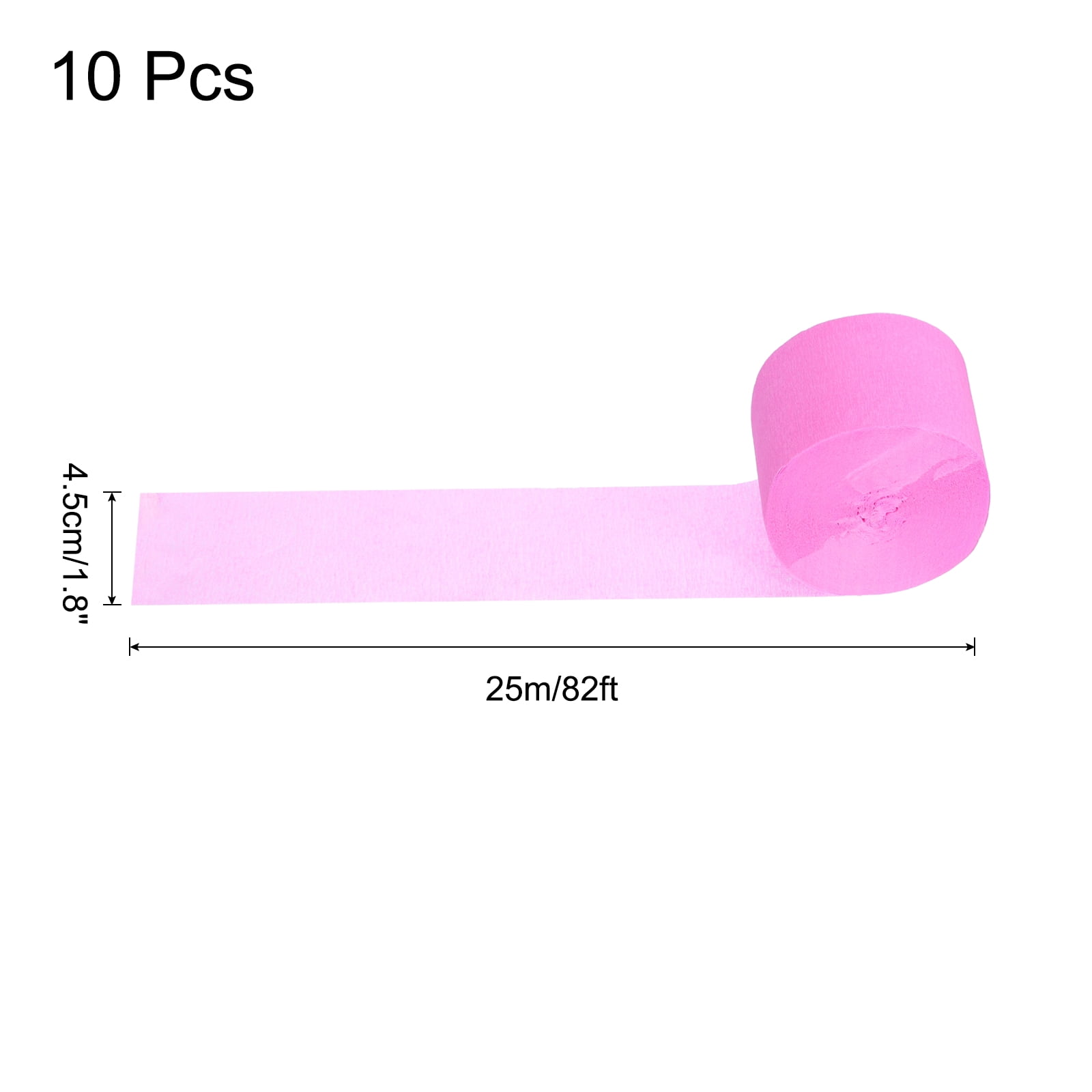 Unique Bargains 10Pcs Crepe Paper Streamers for Party Light Pink 1.8in x 82ft