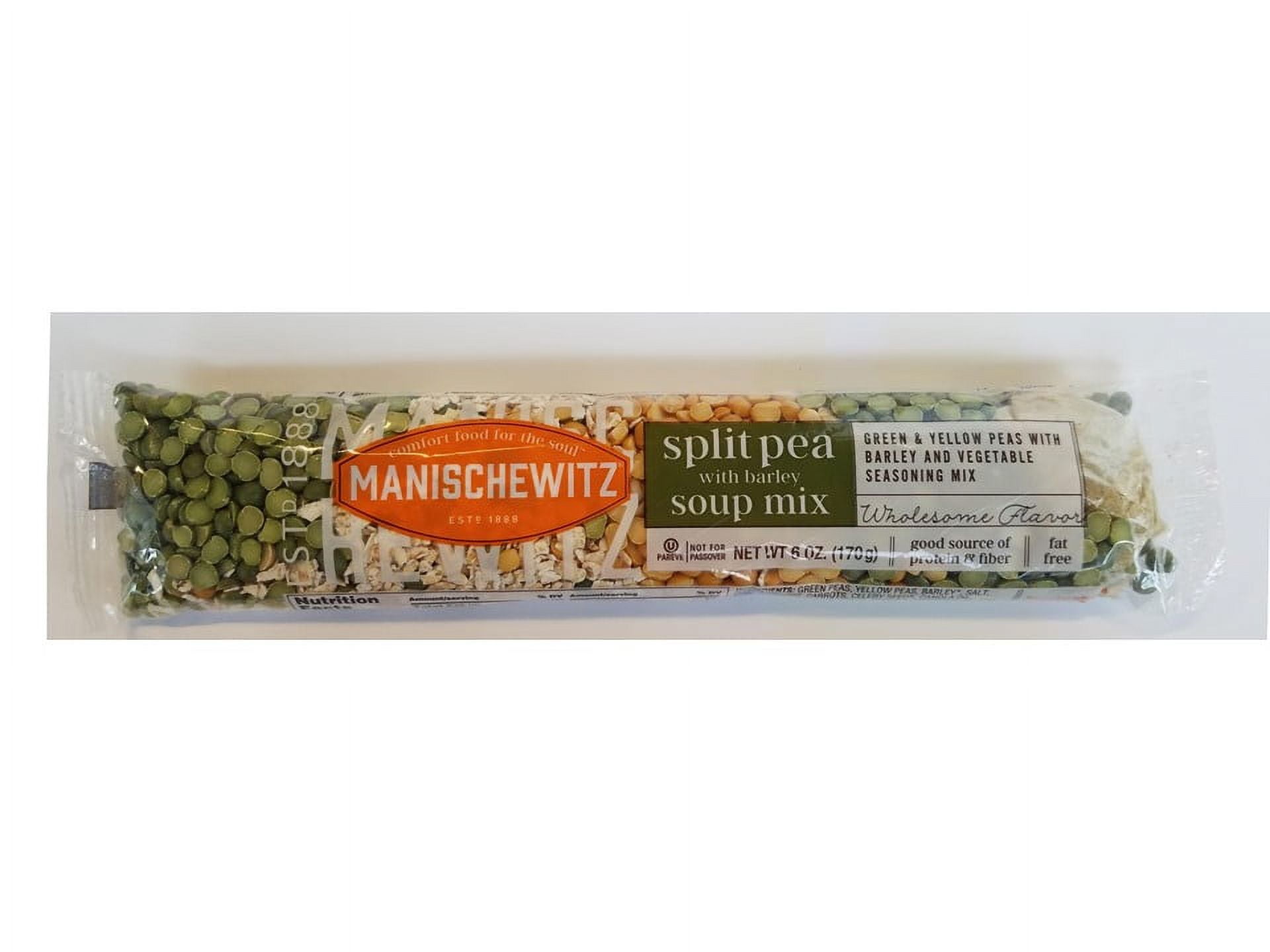 (3 pack) Manischewitz Split Pea Barley Soup Mix, 6 oz