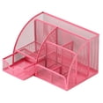 thumbnail image 1 of Organizador de escritorio de malla FloreceBien para oficina con 7 compartimentos, organizador multifuncional para cajones y escritorios, 22 x 14 x 13 cm, color rojo rosa, 1 of 5