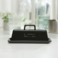 thumbnail image 4 of Kook 7.5” White Butter Dish with Lid Butter Storage Container Ceramic Tray, Black, 4 of 4