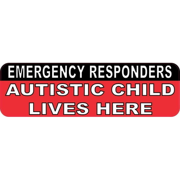 10in x 3in Autistic Child Lives Here Magnet Magnetic Emergency Magnetic Sign