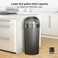 thumbnail image 5 of Umbra 16 gal Venti Plastic Swing Top Lid Kitchen Trash Can, Pewter, 5 of 16