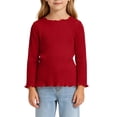 thumbnail image 6 of Nugftut Toddler Girls Thermal Tops Ruffled Crew Neck Base Layer Thermal Tops Warm Thermal Shirts Size 12-14 Months, 6 of 6
