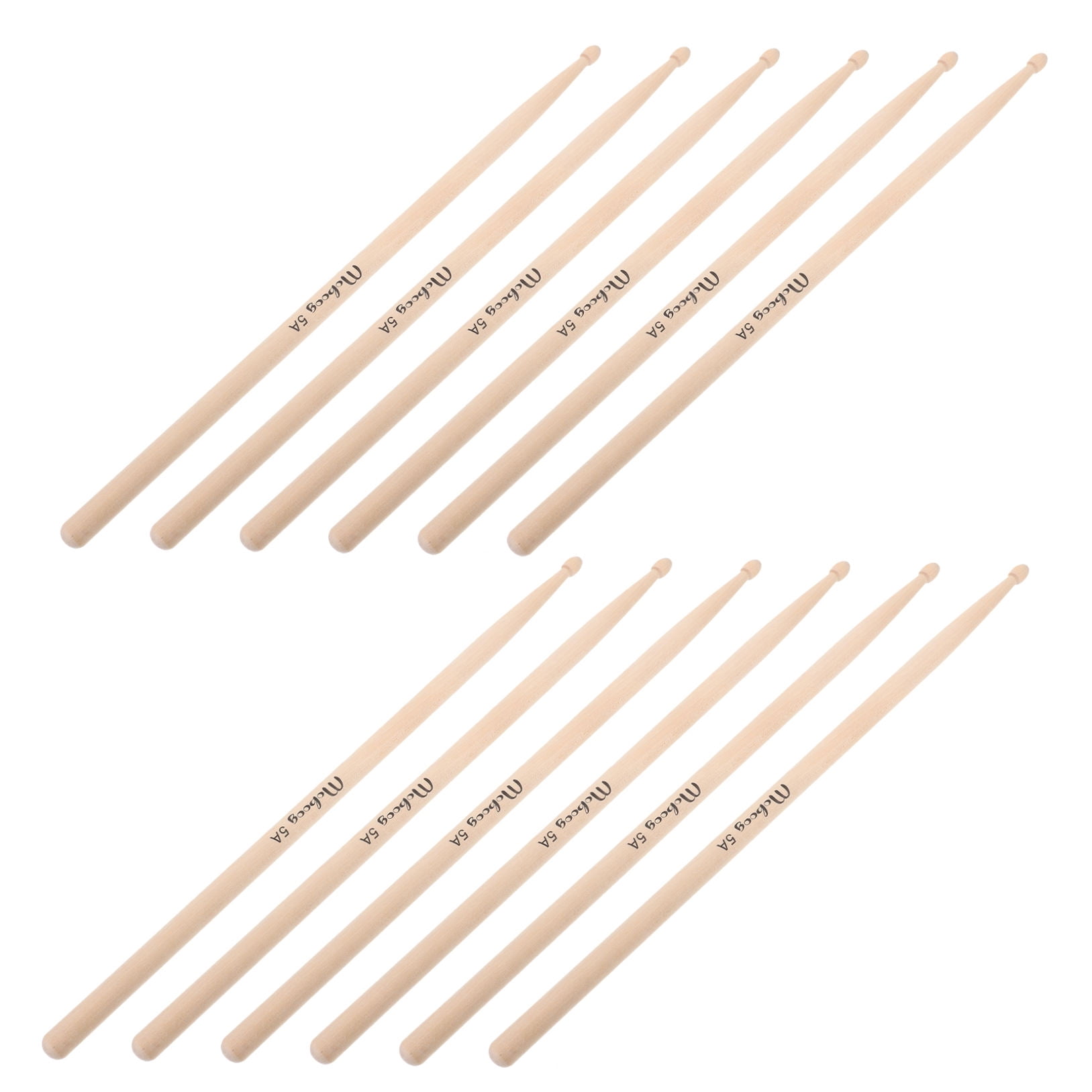 WHAMVOX Maple Wood Drum Sticks for Drummer with Smooth Surface and Durable Design 5A 12 Pieces