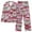 Pink, variant on Cavosen Christmas 2 Piece Cozy Pajamas for Women Lapel Long Sleeve and Elastic Waist Pants Breathable Sleepwear Santa Printed Warm Comfortable