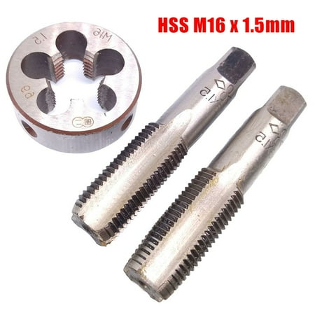 

RANMEI Durable Tap & Die Set Taper & Plug Tap Drill Bit Set HSS Hand Tools M16x1.5mm