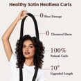 thumbnail image 2 of Rizador de pelo sin calor para peinar durante la noche sin calor, 70 pulgadas, juego de rizadores satinados para cabello largo, 7 piezas, negro, 2 of 5