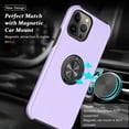 thumbnail image 6 of Entronix Heavy Duty Ring Case Designed for iPhone 14 Pro, Shockproof Slim Fit Kickstand, Purple, 6 of 6