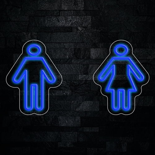 Restrooms (2 pieces) Neon LED Sign 9"L x 12"H #32665
