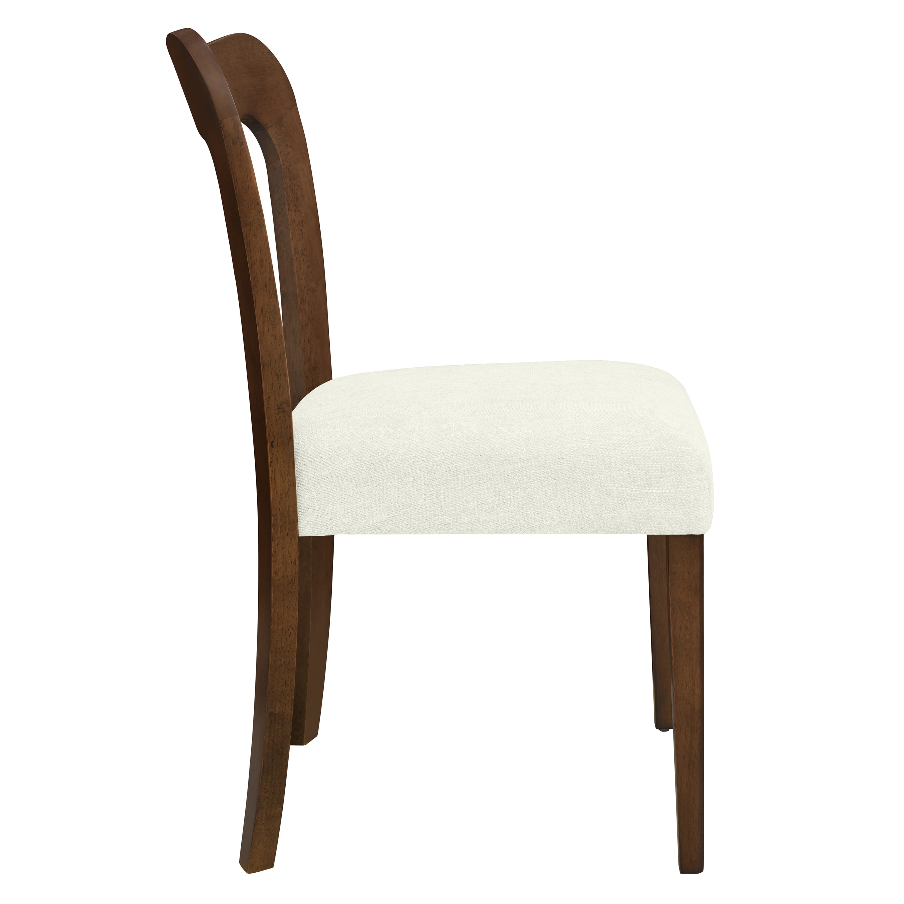 Euroco Mid-Century Dining Chairs Set of 2, Upholstered Kitchen Side Chairs Accent Chairs with Wooden Legs for Living Room,Beige & Walnut