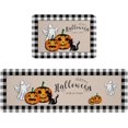 thumbnail image 3 of Kitchen Rug Mat Halloween Pumpkins Cat Ghost, Set of 2, Anti-Fatigue Non-Skid Washable Kitchen Runner Rugs, Buffalo Check Black White Soft Comfort Rug for Kitchen, Floor Home, Front of Sink, Laundry, 3 of 6