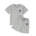 thumbnail image 3 of Toddler Girls Outfit Sets Summer Coconut Tree Printing Round Neck T-Shirt And Shorts Set Kids Girls Comfort Playwear School Outdoor Activities Outfit Sets，2 Piece，4 -5 Years, 3 of 7