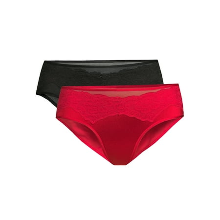

Sofia Intimates by Sofia Vergara Women s Satin and Lace Cheeky Panties 2-Pack