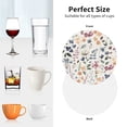 thumbnail image 6 of Picia Watercolor Floral Printed Leather Coasters for Drinks, 4" Drink Coasters Set of 4 for Tabletop Protection, Handmade Luxurious Home Décor and Housewarming Gift -Round Shape, 6 of 6