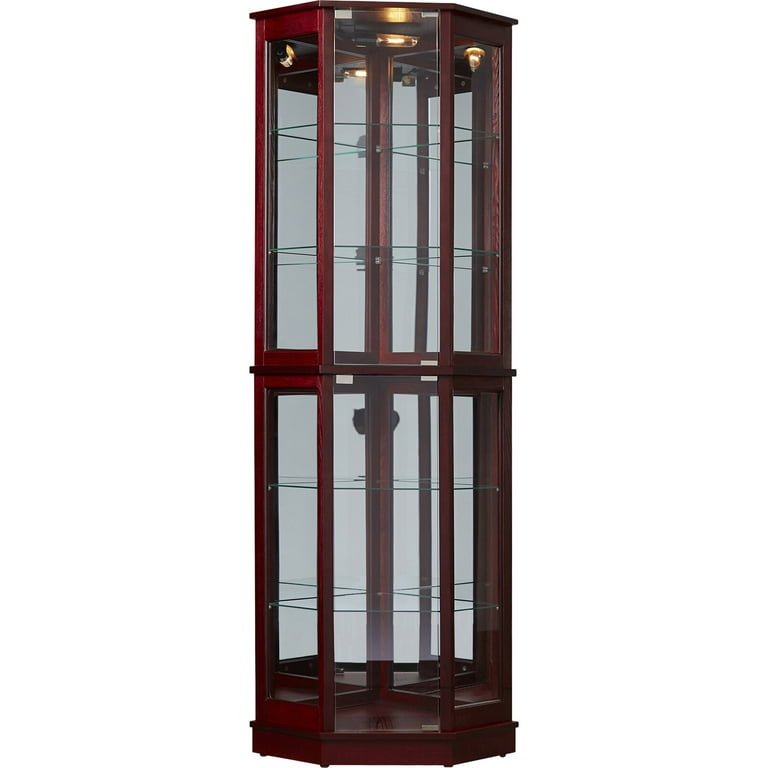 Woolsey Lighted Corner Curio Cabinet