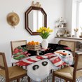 thumbnail image 3 of Black Snowman Christmas Table Cloth Waterproof Tablecloths, Winter Snowflake Xmas Gifts Tablecloth Dining Table Cover for Kitchen Party Tabletop Outdoor, Square Tablecloth 60x60 Inch, 3 of 9