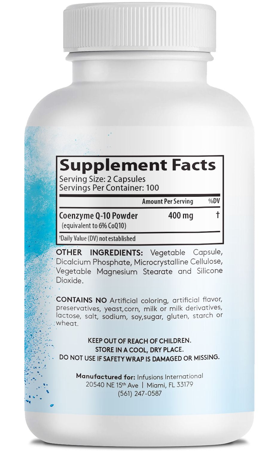 High Absorption Pure CoQ10 400mg 200 Capsules Extra Strength Gluten Free Non-GMO